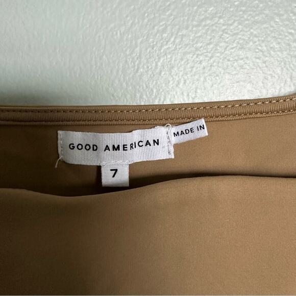 Good American Plus Size Pecan Tan Modern Tank Scuba Thong Bodysuit - Picture 3 of 9